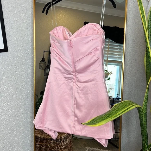 HOUSE OF CB 'Jasmine' Rose Pink Draped Strapless Corset Dress NWOT - Picture 12 of 14